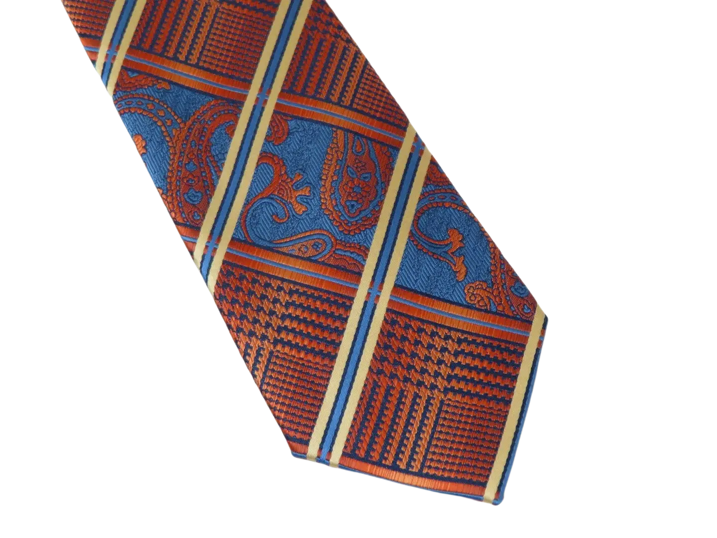 Men's Stacy Adams Tie and Hankie Set Fancy Woven Silky Satin #SAT72 Rust