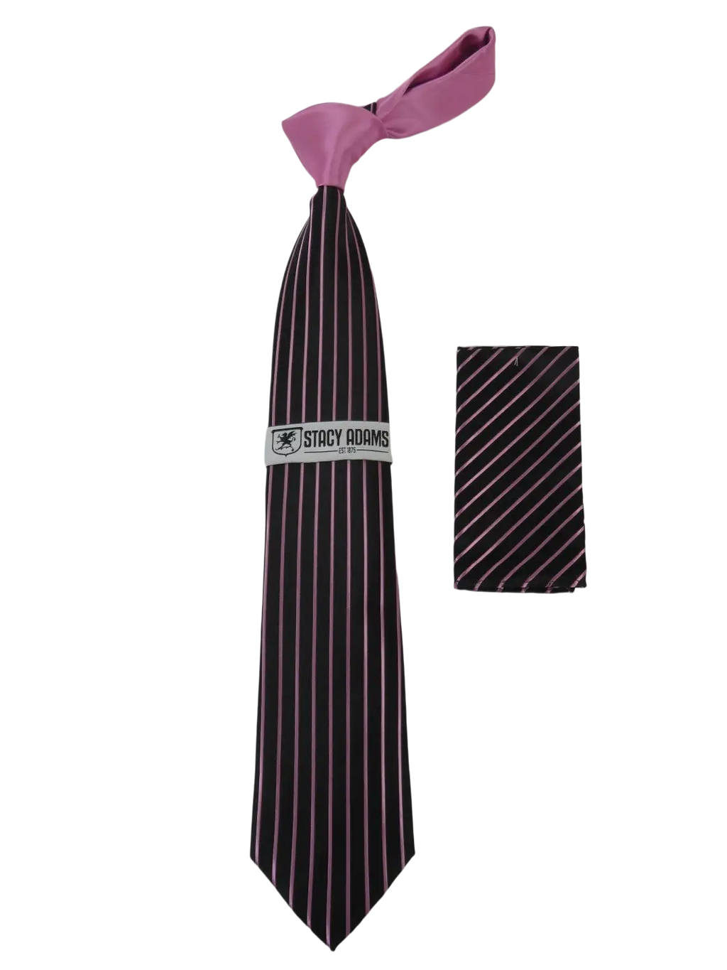 Men's Stacy Adams Tie and Hankie Set Fancy Woven Silky Satin #SAT79