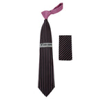 Men's Stacy Adams Tie and Hankie Set Fancy Woven Silky Satin #SAT79