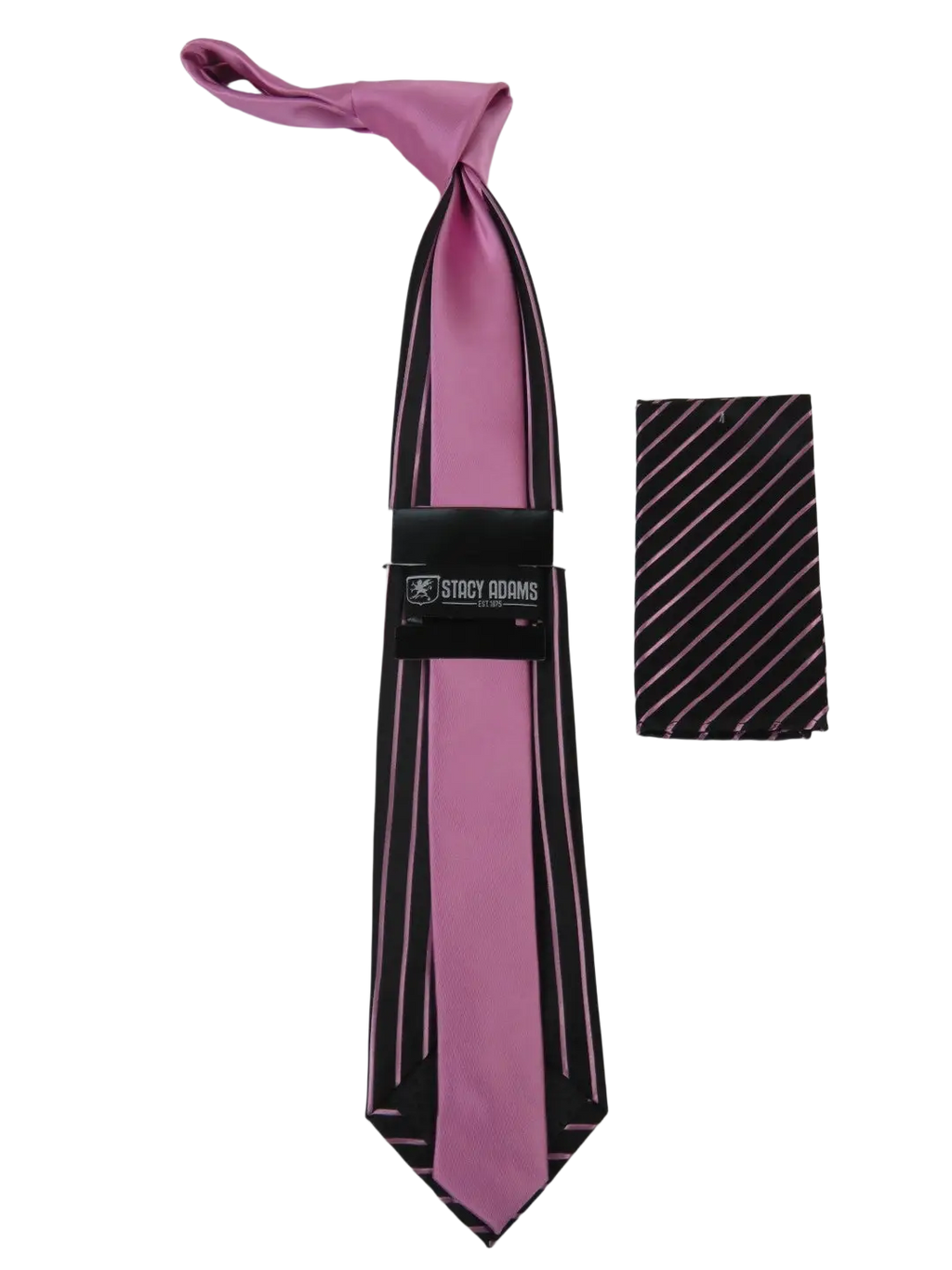 Men's Stacy Adams Tie and Hankie Set Fancy Woven Silky Satin #SAT79