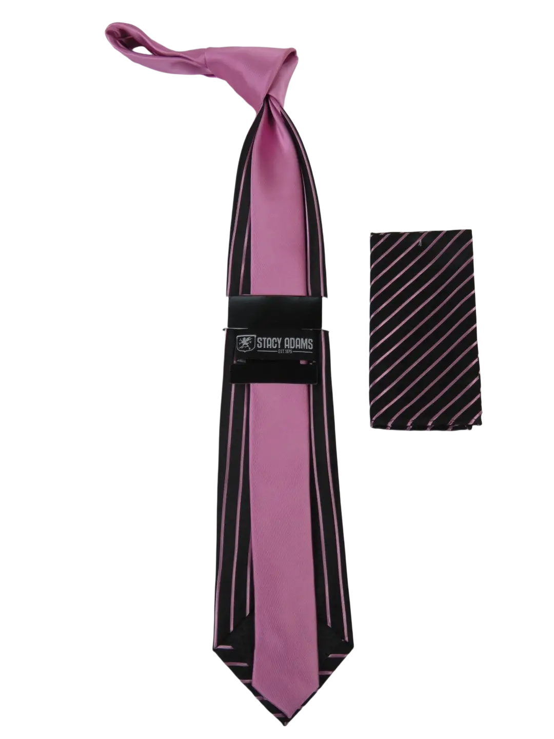 Men's Stacy Adams Tie and Hankie Set Fancy Woven Silky Satin #SAT79