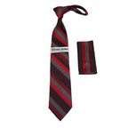 Men's Stacy Adams Tie and Hankie Set Fancy Woven Silky Satin #SAT82 Red
