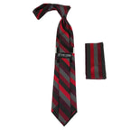Men's Stacy Adams Tie and Hankie Set Fancy Woven Silky Satin #SAT82 Red