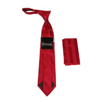 Men's Stacy Adams Tie and Hankie Set Fancy Woven Silky Satin #SAT90 Red