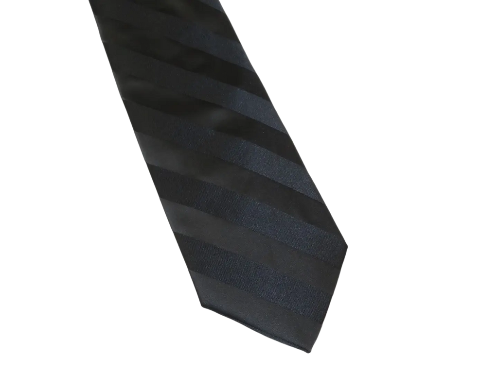 Men's Stacy Adams Tie and Hankie Set Fancy Woven Silky Satin #SAT94 Black