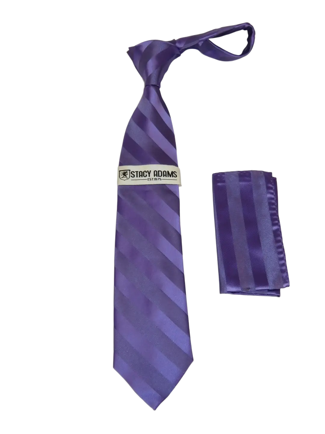 Men's Stacy Adams Tie and Hankie Set Fancy Woven Silky Satin #SAT95 Lavender