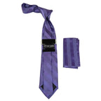 Men's Stacy Adams Tie and Hankie Set Fancy Woven Silky Satin #SAT95 Lavender