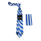Men's Stacy Adams Tie and Hankie Set Fancy Woven Silky Satin #SAT96 Royal Blue