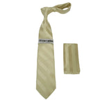 Men's Stacy Adams Tie and Hankie Set Fancy Woven Silky Satin #SAT99 Ivory