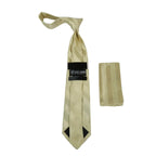 Men's Stacy Adams Tie and Hankie Set Fancy Woven Silky Satin #SAT99 Ivory