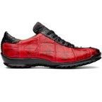 Hand painted big block alligator scales Sneaker Shoes Saulo BlackCherry