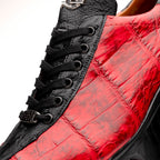 Hand painted big block alligator scales Sneaker Shoes Saulo BlackCherry