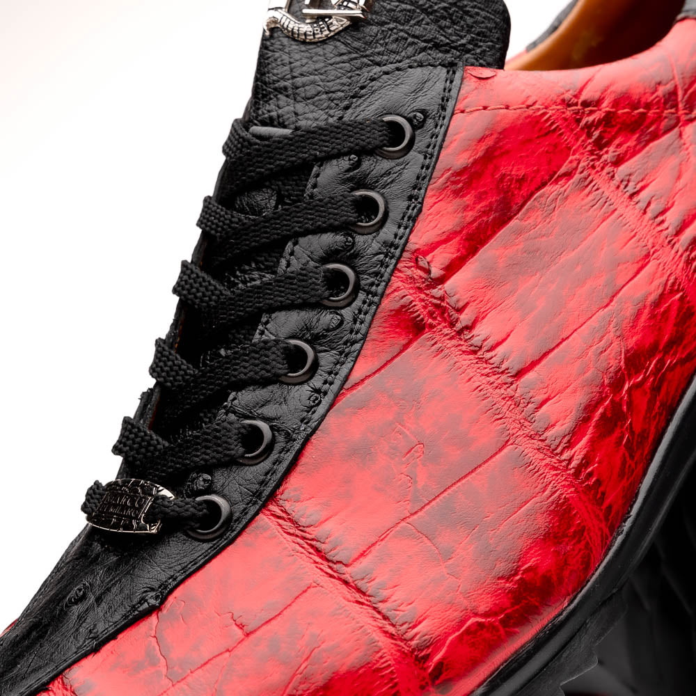 Hand painted big block alligator scales Sneaker Shoes Saulo BlackCherry