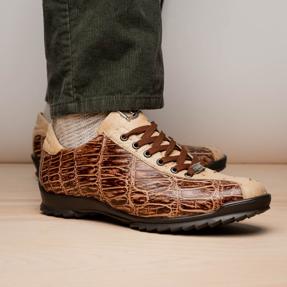 Hand painted big block alligator scales Sneaker Shoes Saulo Orix