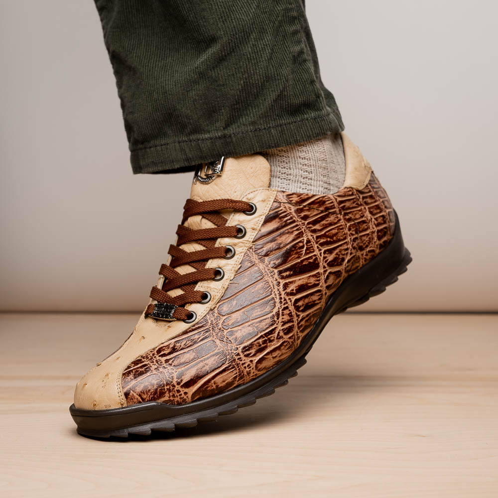 Hand painted big block alligator scales Sneaker Shoes Saulo Orix