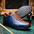 Genuine alligator and ostrich quill fashion sneaker Shoes Saulo Blue Jeans