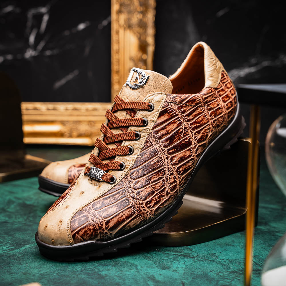 Hand painted big block alligator scales Sneaker Shoes Saulo Orix