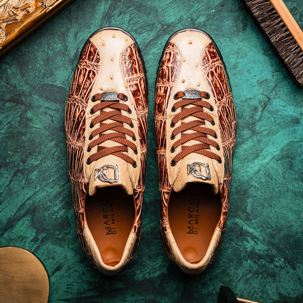Hand painted big block alligator scales Sneaker Shoes Saulo Orix