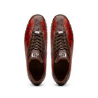 Hand painted big block alligator scales Sneaker Shoes Saulo Cognac