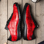 Hand painted big block alligator scales Sneaker Shoes Saulo BlackCherry