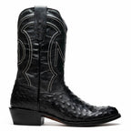 SAVANNAH  Genuine Ostrich Skin Cowboy Boot from the Western Collection Black