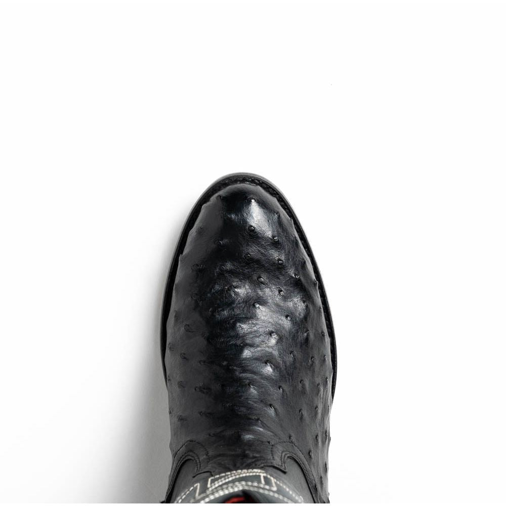SAVANNAH  Genuine Ostrich Skin Cowboy Boot from the Western Collection Black