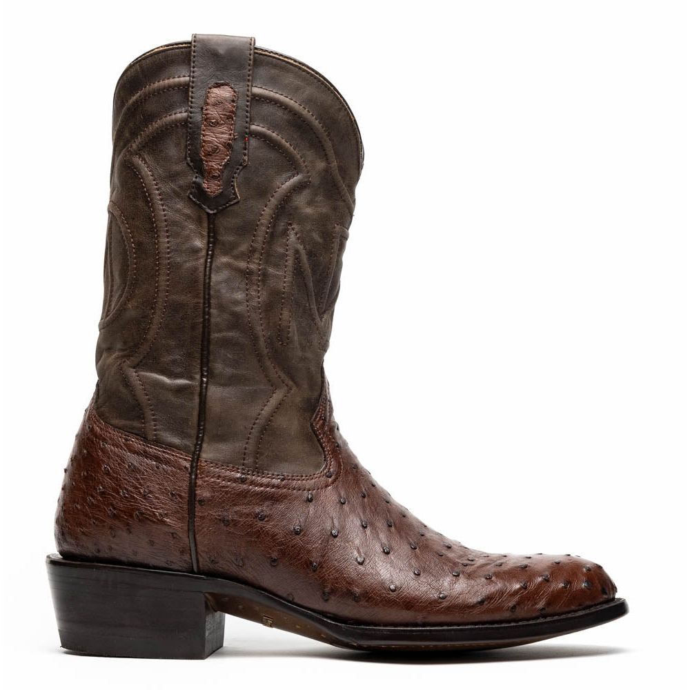 SAVANNAH Genuine Ostrich Skin Cowboy Boot from the Western Collection Kango Tabac