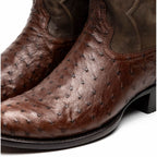 SAVANNAH Genuine Ostrich Skin Cowboy Boot from the Western Collection Kango Tabac