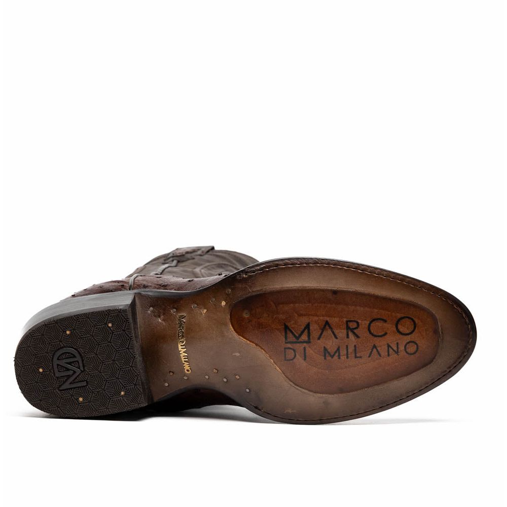 SAVANNAH Genuine Ostrich Skin Cowboy Boot from the Western Collection Kango Tabac