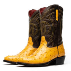 SAVANNAH Genuine Ostrich Skin Cowboy Boot from the Western Collection Buttercup