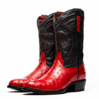 SAVANNAH Genuine Ostrich Skin Cowboy Boot from the Western Collection Red