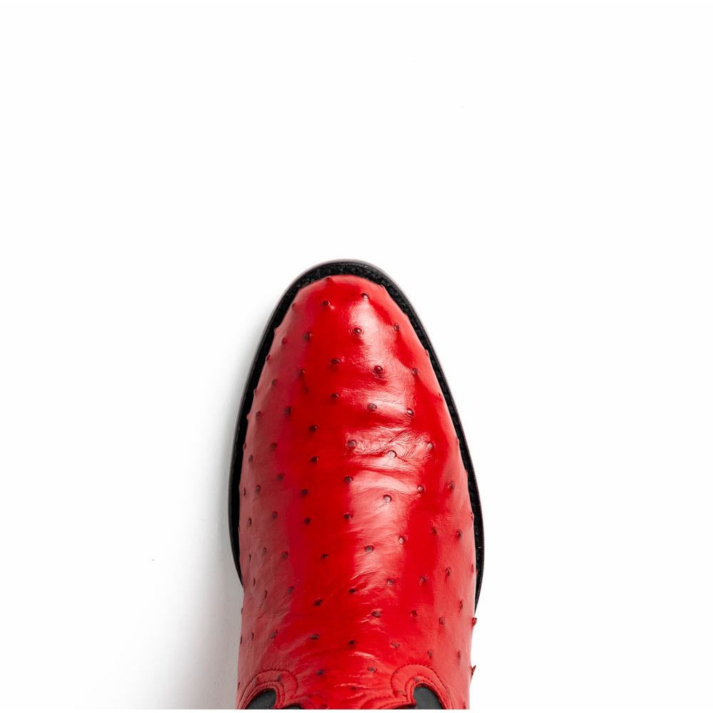 SAVANNAH Genuine Ostrich Skin Cowboy Boot from the Western Collection Red