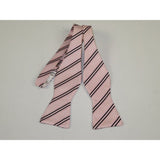 Men's Self Bow Tie By Hand J.Valintin Collection Woven SBT3 Pink Stripe