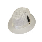 Men's BRUNO CAPELO Stingy Brim Fedora Braid Straw Hat Santa Cruz SC615 White