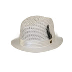 Men's BRUNO CAPELO Stingy Brim Fedora Braid Straw Hat Santa Cruz SC615 White