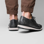 Genuine ostrich quill fashion sneaker Shoes Scanno Antique Gray