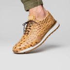 Hand painted genuine ostrich quil Sneaker Shoes Scanno Antique Orix