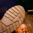 genuine ostrich quill fashion sneaker Shoes Scanno Antique Cognac