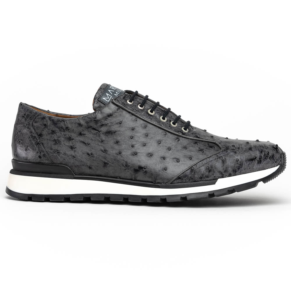 Genuine ostrich quill fashion sneaker Shoes Scanno Antique Gray