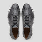 Genuine ostrich quill fashion sneaker Shoes Scanno Antique Gray