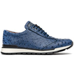 Hand painted genuine ostrich quill Sneaker Shoes Scanno Antique Navy