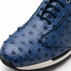 Hand painted genuine ostrich quill Sneaker Shoes Scanno Antique Navy