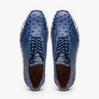 Hand painted genuine ostrich quill Sneaker Shoes Scanno Antique Navy