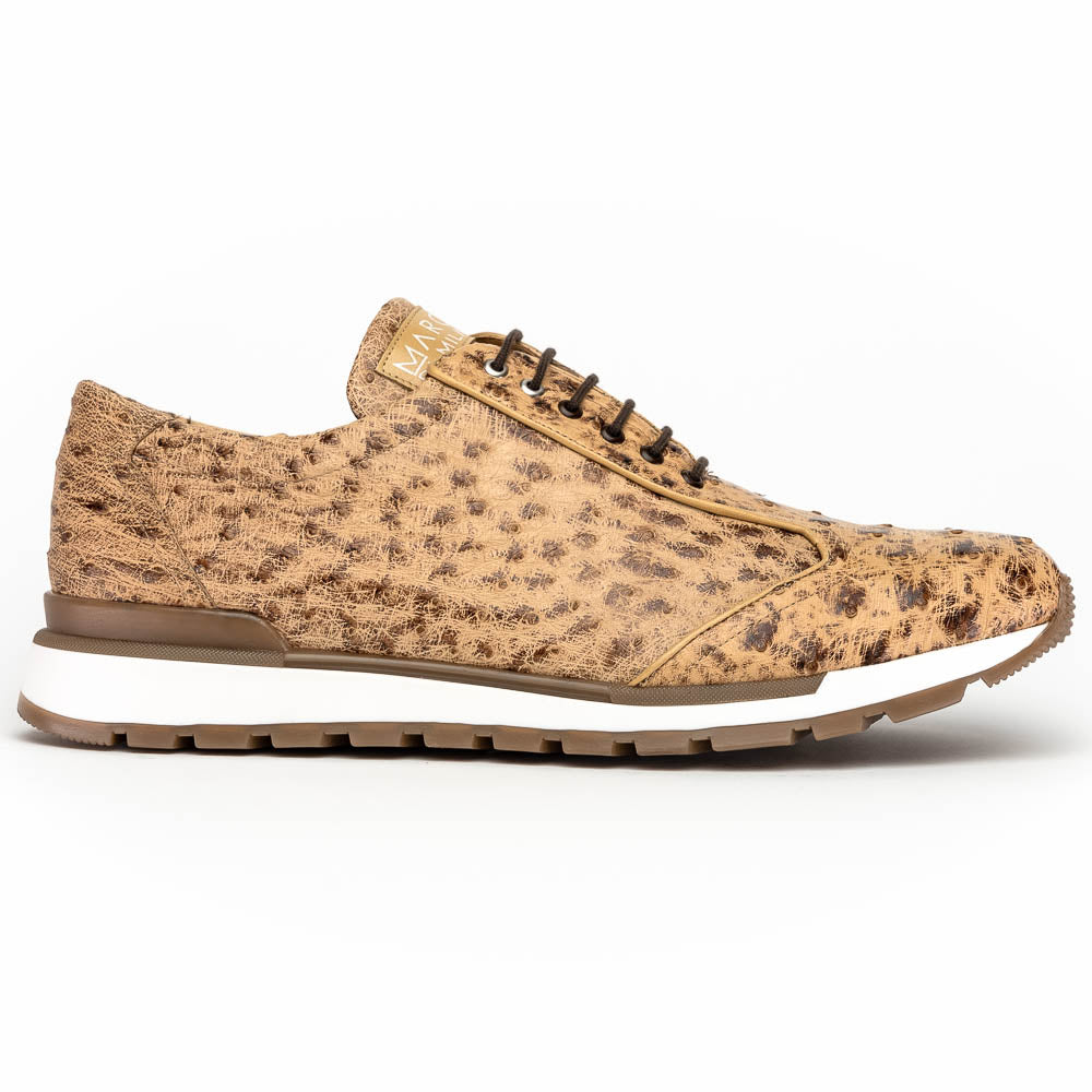 Hand painted genuine ostrich quil Sneaker Shoes Scanno Antique Orix
