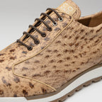 Hand painted genuine ostrich quil Sneaker Shoes Scanno Antique Orix