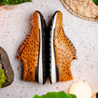 Genuine ostrich quil fashion sneaker Shoes Scanno Antique Paja