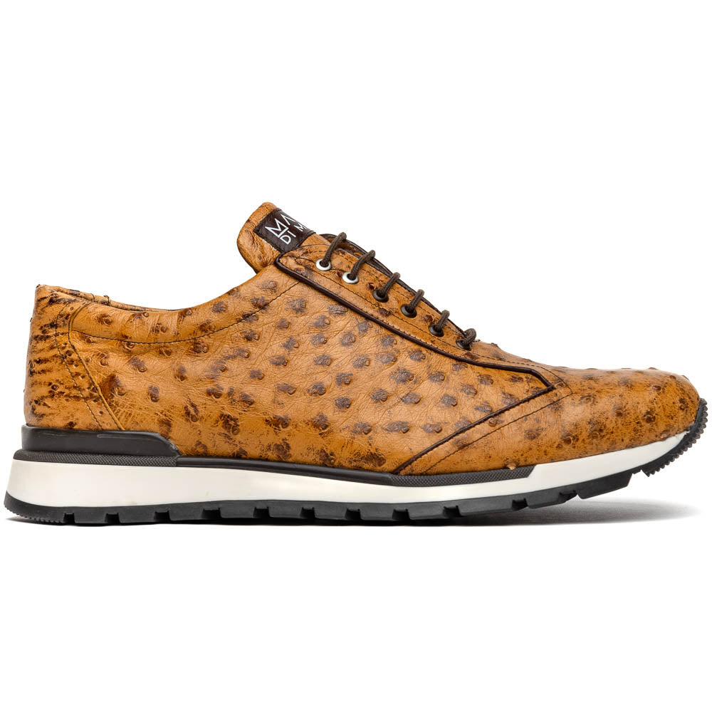 Genuine ostrich quil fashion sneaker Shoes Scanno Antique Paja