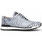 Hand painted genuine ostrich quill Sneaker Shoes Scanno Newspaper gray