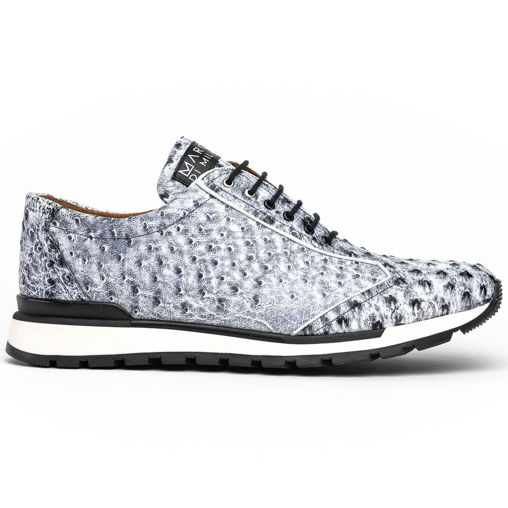 Hand painted genuine ostrich quill Sneaker Shoes Scanno Newspaper gray