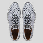 Hand painted genuine ostrich quill Sneaker Shoes Scanno Newspaper gray